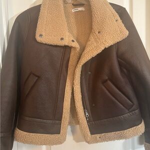 Sonoma Aviator Brown Shearling Jacket size medium